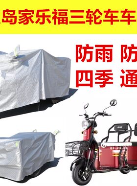 适用宝岛家乐福电动三轮车车衣罩防雪雨披防水三轮车遮雨车罩