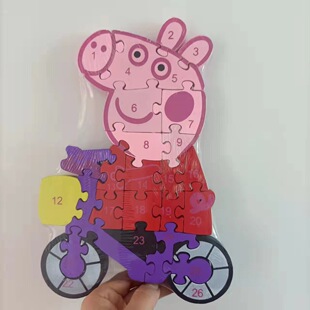 儿童益智木质佩奇拼图玩具积木26英文字母数字宝宝早教启蒙认知