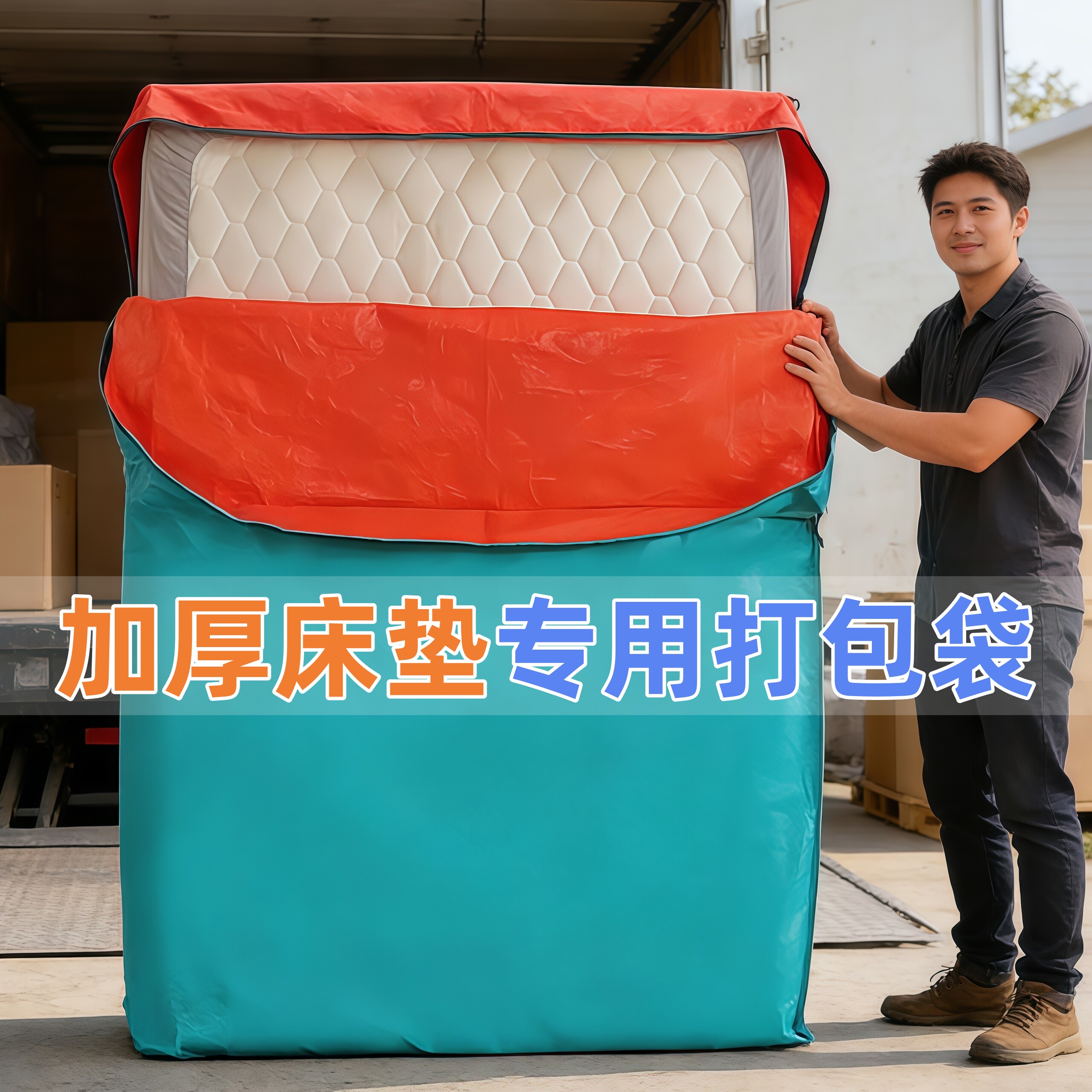 床垫搬家打包袋子拉链款保护套包装专用席梦思防尘罩收纳袋塑料膜,床上用品,床笠,淘宝优惠券,粉丝福利购,淘宝优惠卷