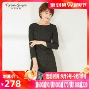 Quần áo, vì vậy, tôi ăn mặc eo thon 2019 mùa thu mới của phụ nữ khí chất đi làm chuyên nghiệp một chiếc váy chữ - A-Line Váy