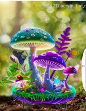 168B跨境新品平面亚克力彩色的蘑