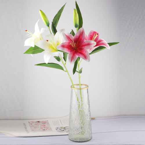 百合花假花摆设客厅餐桌装饰