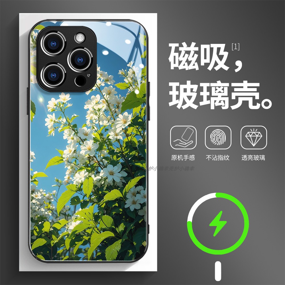 磁吸玻璃壳适用苹果个性潮流