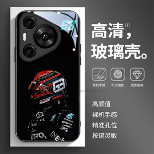 玻璃手机壳适用华为Nova14 13 12 11SE 10pro ultra George Russell乔治·拉塞尔黑
