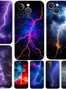 磨砂软手机壳适用苹果iPhone161514Pro Max mini13ProXSXRX87plus1211SE 雷暴闪电