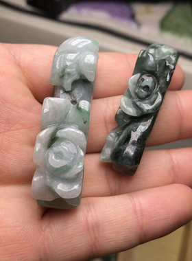 天然翡翠a货手牌手链手串花牌男女款玉石手链手串DIY手工雕刻