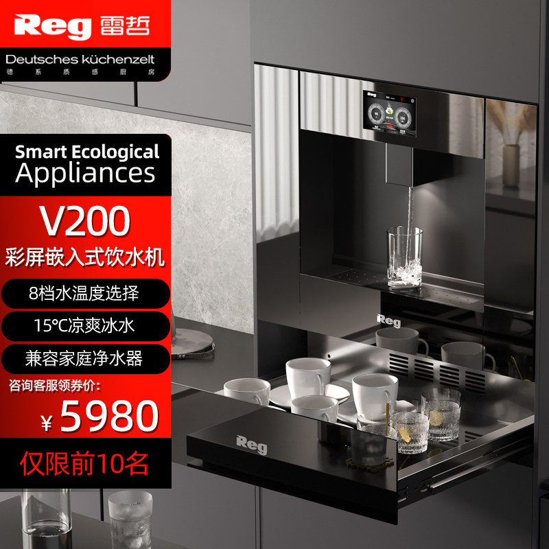 Reg雷哲V200嵌入式饮水机净水器家用直饮机净饮机管线机冰水即热
