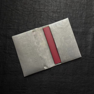 银色正绢护照包 日本蚕丝布护照夹轻薄极简风便携手工自制 妍制