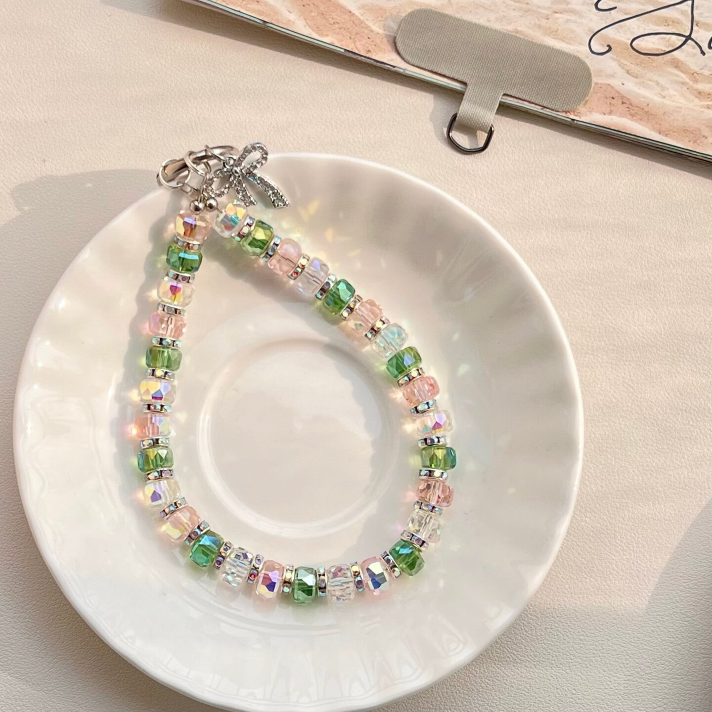 水晶手机链挂饰水钻新款高档高端包包挂件挂链钥匙扣手机挂绳手腕