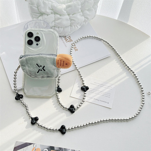 可爱迷你小刀零钱包手机背夹耳机手机壳斜挎挂绳背带绳手机爱心链