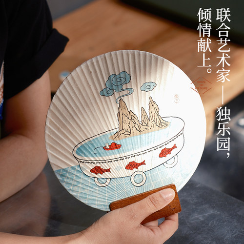 手工扇子古风版画细骨扇伴手礼物