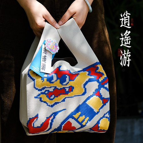 便当包袋赠胸针便携手提袋包包