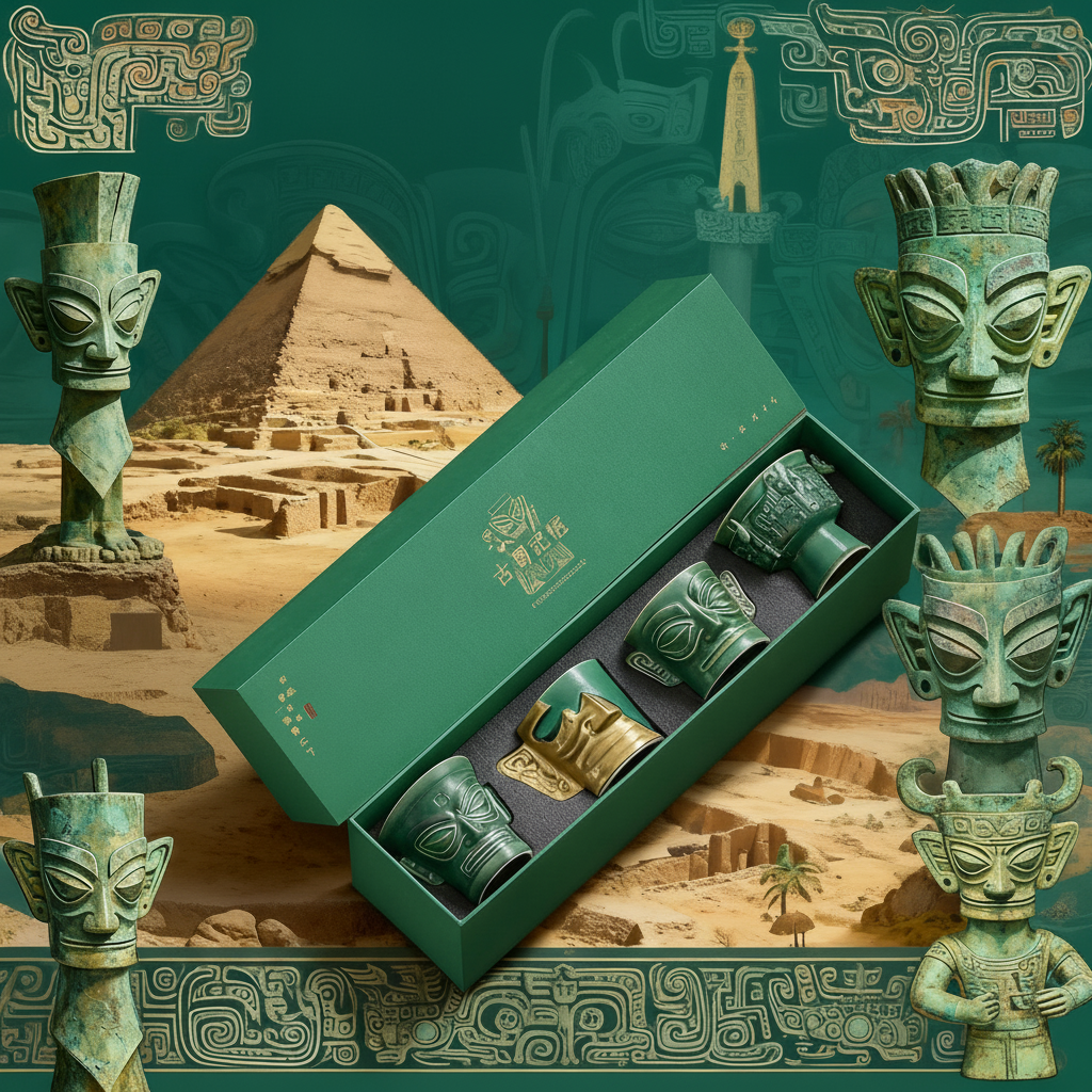 三星堆文创黄金面具青铜陶瓷茶杯旅游纪念高档商务伴手礼盒套装,餐饮具,茶杯,淘宝优惠券,粉丝福利购,淘宝优惠卷