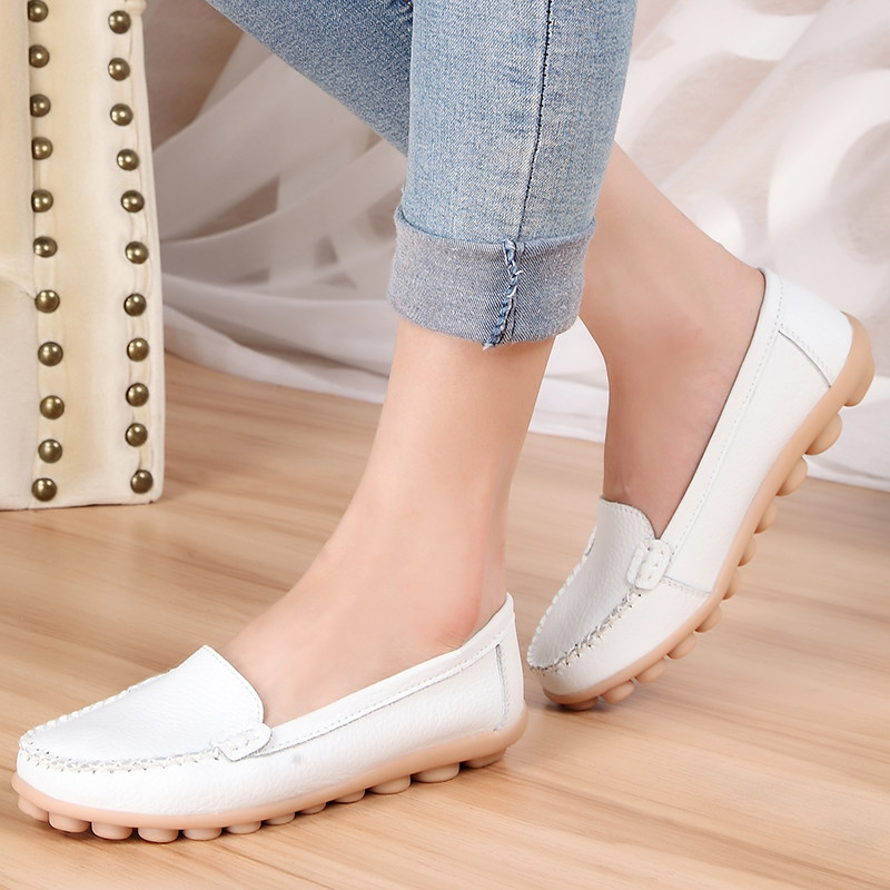 秋冬真皮平底镂空护士鞋妈妈鞋大码女鞋豆豆鞋休闲凉鞋工作女单鞋在类目 女鞋, 低帮鞋中 - 来自Buy2taobao.com提供专业的淘宝代购服务