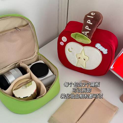 可爱苹果大容量化妆包相机包