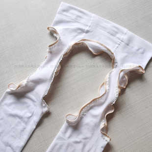 袜女 200斤性感镂空打底裤 春秋天鹅绒白色四面吊带连裤 袜加大码