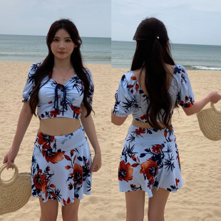 分体泳衣女夏2025新款 保守遮肚显瘦游泳衣高级感专业温泉游泳装