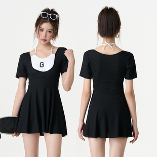 泳装 连体遮肚显瘦保守性感学生露背泡温泉大码 裙式 批发泳衣女新款