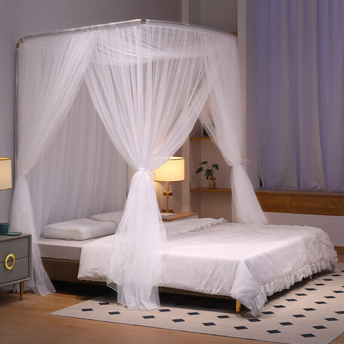 不锈钢U型伸缩A类蚊帐落地家用