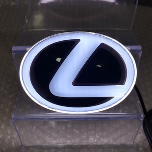 适用凌志雷克萨斯发光车标动态流光中网标镜面水晶标前后车标改装