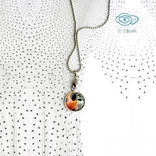 蝴蝶翅膀首饰小清新吊坠项链锁骨链太阳蛾标本原创纯手工制作饰