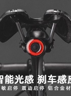 洛克兄弟自行车Q3尾灯警示灯充电骑行安全警示公路山地车夜骑装备