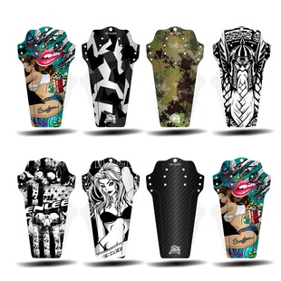 ENLEE山地自行车挡泥板 碳纤维纹彩色DH速降山地车鞍座通用泥除瓦