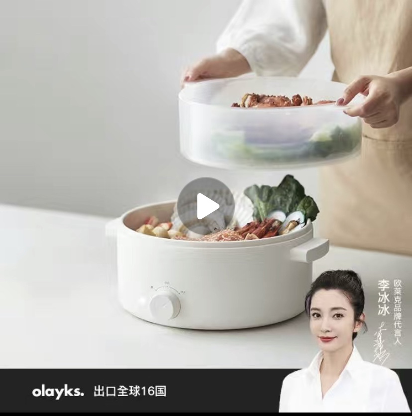 olayks原创设计电煮锅家用宿舍学生多功能一体小电锅电炒锅