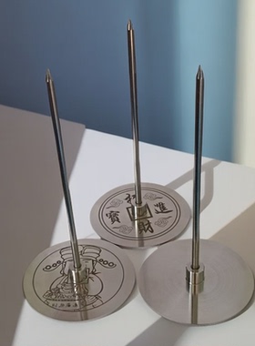 小票插针实心不锈钢插单器 加大加厚传票叉  外卖收银单据叉