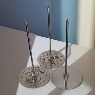 小票插针实心不锈钢插单器 加大加厚传票叉  外卖收银单据叉