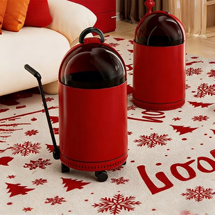 新年红色垃圾桶家用结婚乔迁带盖轻奢垃圾桶客厅厨房卫生间废纸篓