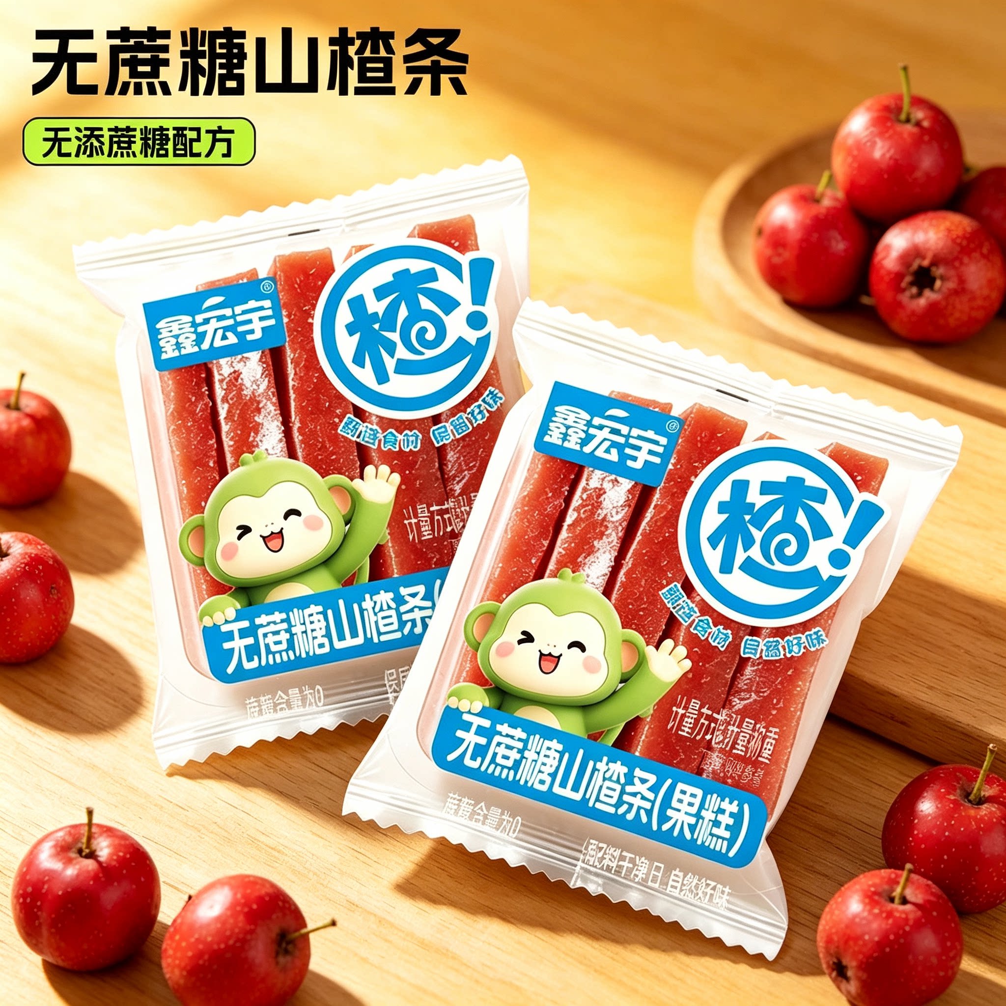 糖尿人专用零食品可以吃的无糖精山楂条老人儿童小孩孕妇糖友饱腹