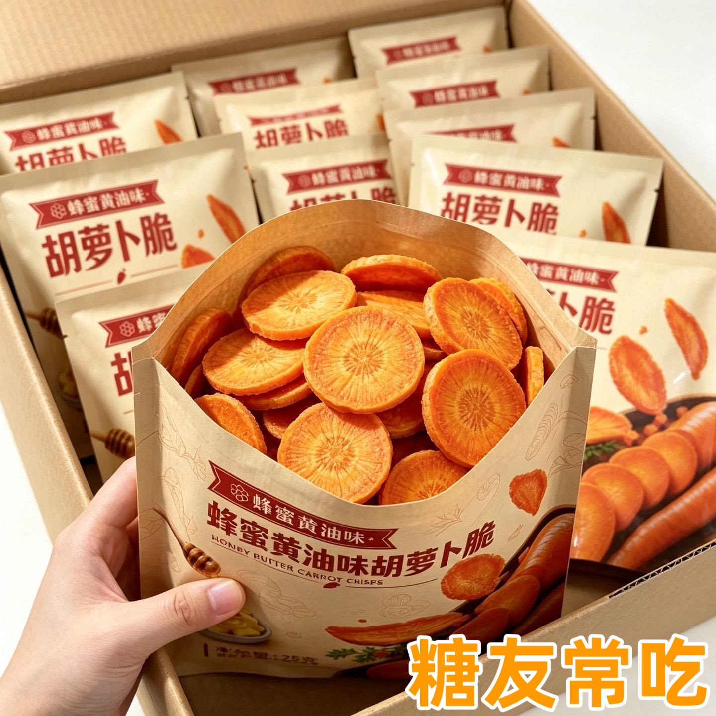 糖尿人专用零食品可以吃的无糖精胡萝卜脆老人儿童孕妇糖友饱腹品