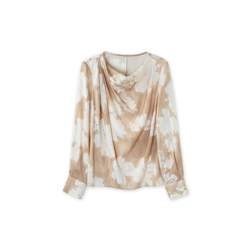 【钱老板专属】荡领印花收腰上衣 ZMH01S1435