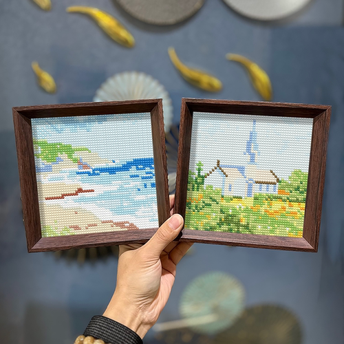 带框钻石画油画系列花园小屋