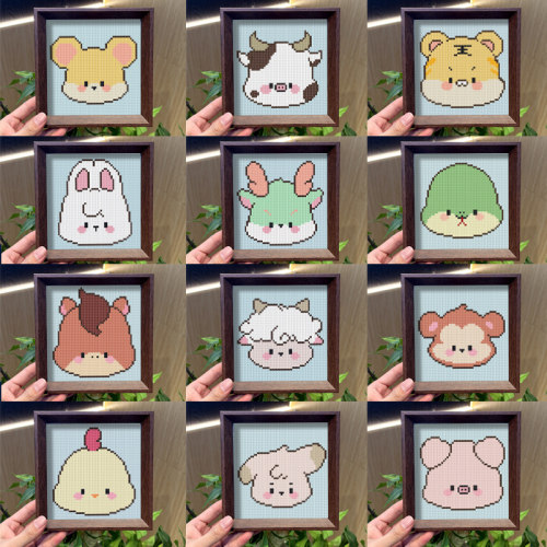 十二生肖钻石画摆台带框