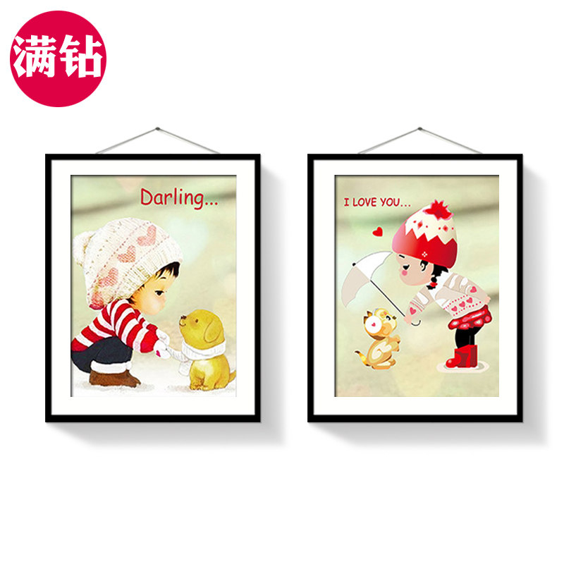 新款5D钻石画客厅卧室卡通情侣男孩女孩钻石十字绣钻石绣点钻满钻|ruв категории домашний ткань, вышивка крестом и инструментов, принадлежностей, вышивка крестом suite - от Buy2taobao.com для оказания профессиональной услуги покупки агента Taobao