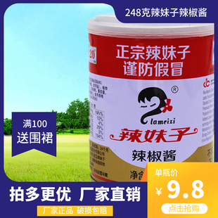 湖南辣妹子辣椒酱248g瓶下饭菜香辣剁椒调味料辣度20°量大优惠