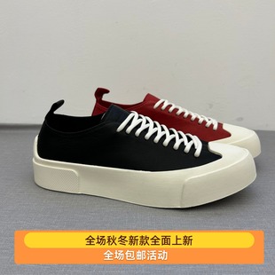 欧洲站2025年秋冬新款时髦高端胎牛皮系带运动鞋休闲板鞋潮牌女鞋