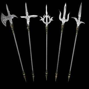 迷你镏金镋游戏周边波塞冬三叉戟金属模型合金武器摆件兵器手办