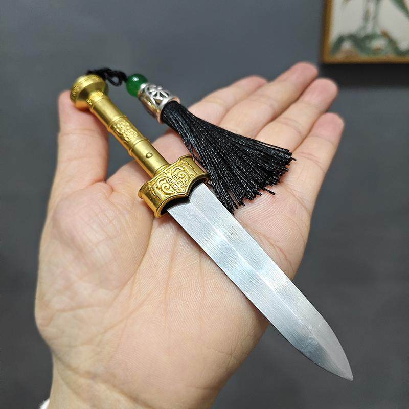 迷你小兵器1比5微缩赵云青釭剑摆件茶剑锻打茶道配件微兵器未开刃图片