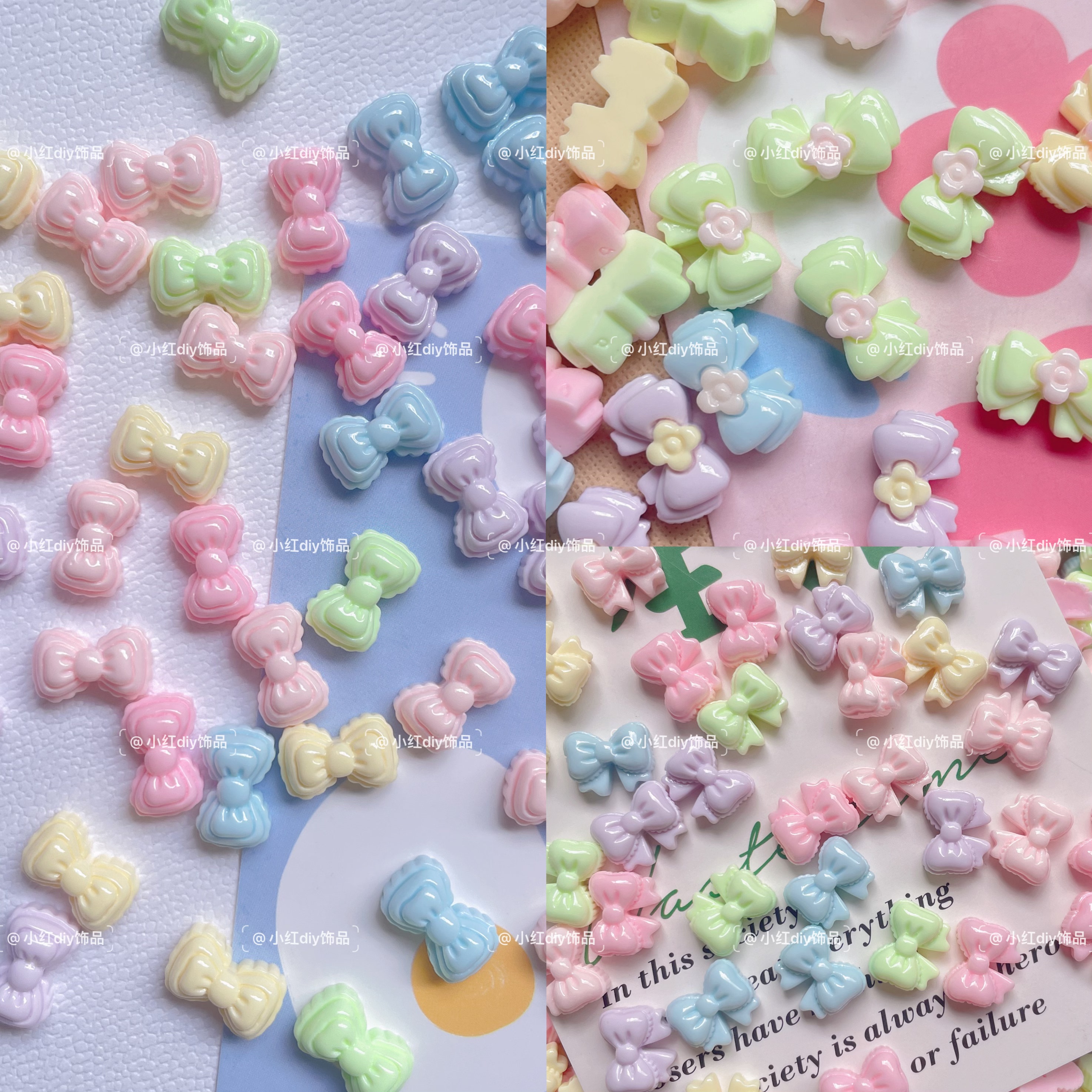 迷你亮面领结蝴蝶结diy奶油胶树脂配件发夹装饰鞋扣摆件车贴杯贴