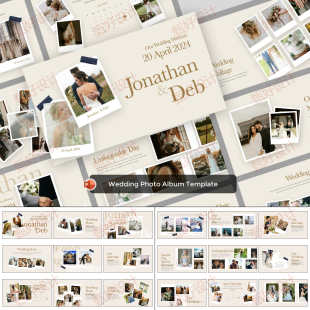 ppt模板婚纱照相册婚礼活动策划商业品牌营销公司业务简介投资264