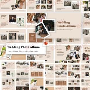 ppt模板婚纱照相册演示婚礼主持策划商业推广业务投资品牌营销990