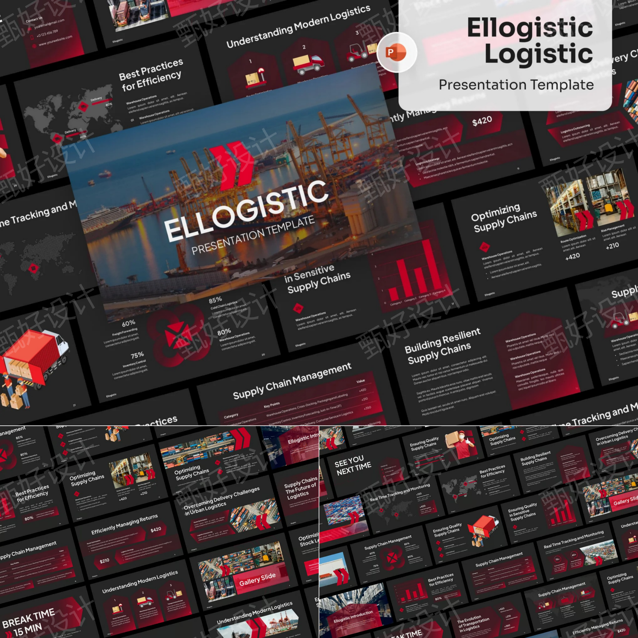 ppt模板物流运输快递品牌产品营销业务推广项目投资公司简介1057