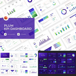 ppt模板数据分析KPI图表面板工作项目总结业务品牌投资营销563