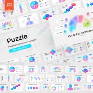 ppt模板拼图流程阶段项目管理事项总结商业推广营销投资培训848