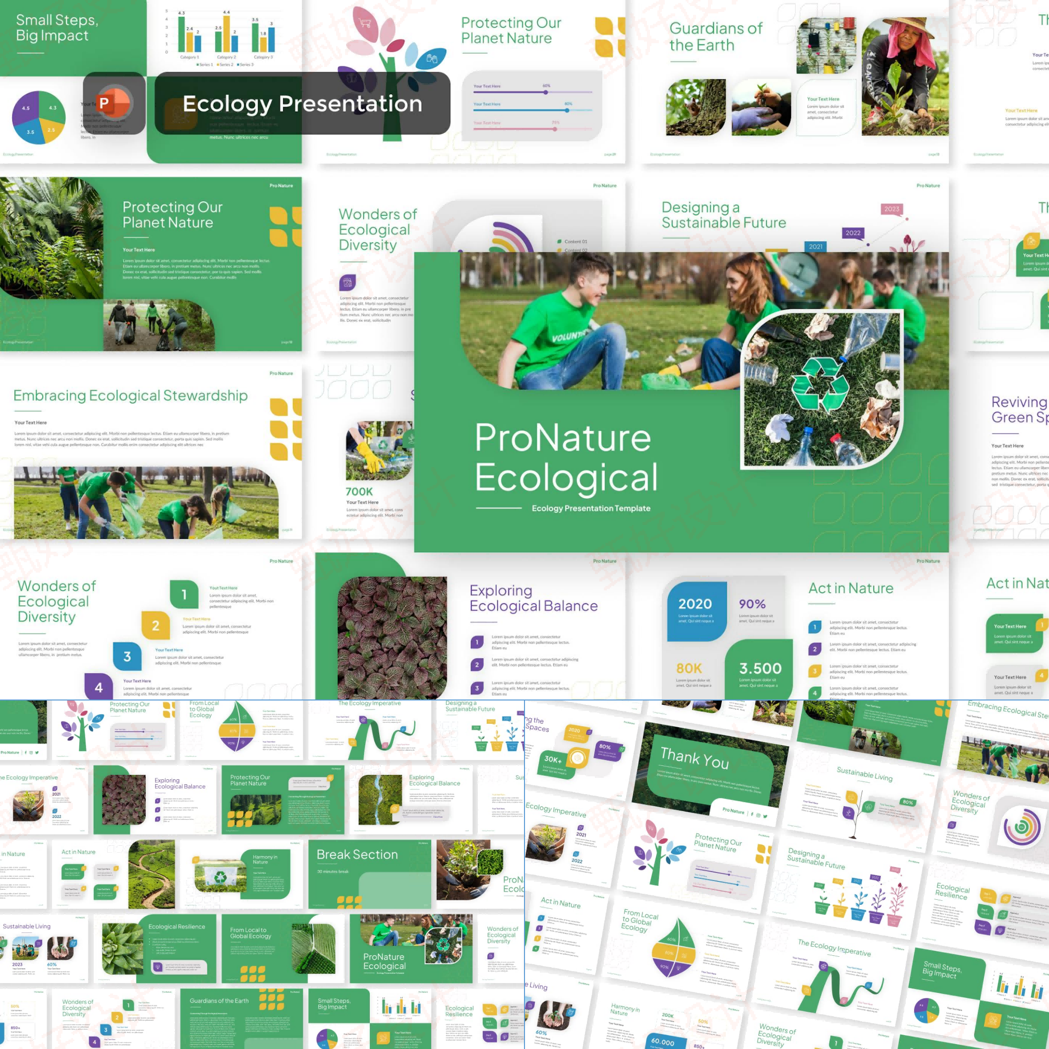 ppt模板自然环境绿色生态环保商业项目流程业务投资品牌推广469