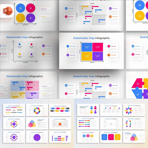 ppt模板流程架构信息图教育工作总结客户业务项目投资品牌营销246