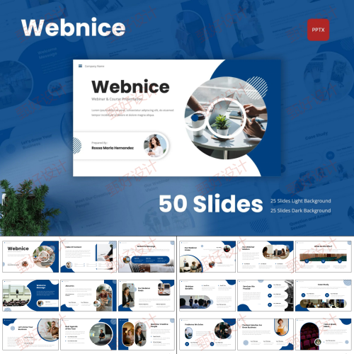 ppt模板网络研讨教育课程商业推广品牌营销项目投资工作总结1298